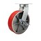 Service Caster 12'' Heavy Duty Red Poly on Cast Iron Caster with Brake and Swivel Lock CRAN-SCC-KP92S1230-PUR-RS-SLB-BSL - alternate 1